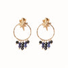 Victory  Earrings - Onyx + Lapis Lazuli Gold