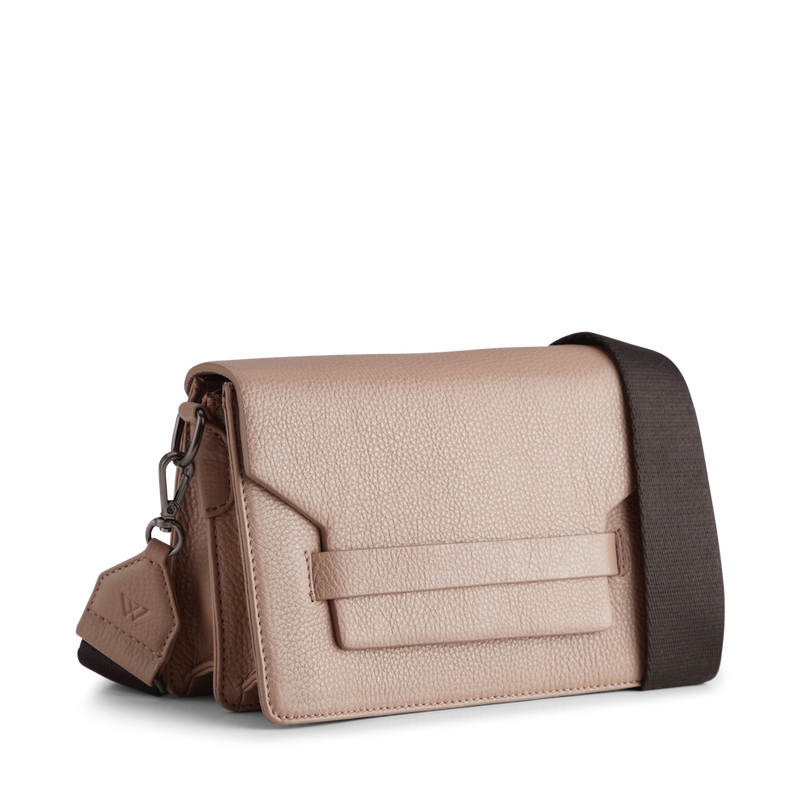 Arabella Cross Body Bag - Latte with Black strap