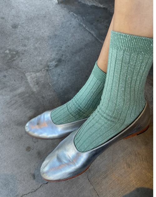 Her socks modal jade glitter