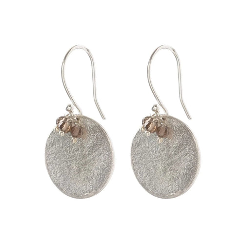 Precious earrings smokey quartz silver