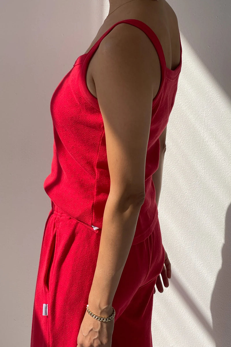 Pointelle Eve Cami Top - Red Apple