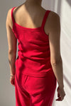 Pointelle Eve Cami Top - Red Apple