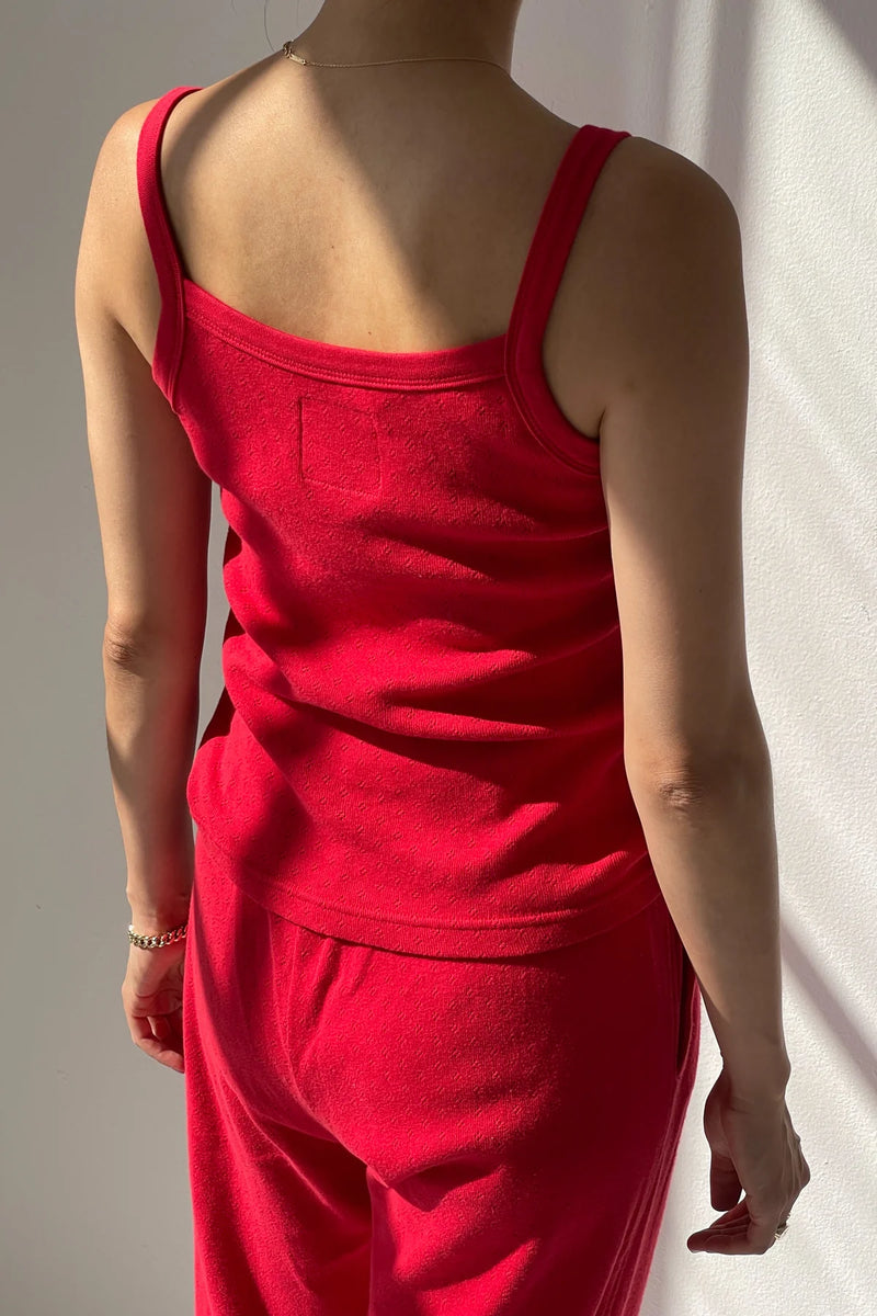 Pointelle Eve Cami Top - Red Apple