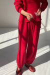 Pointelle Balloon Pants - Red Apple