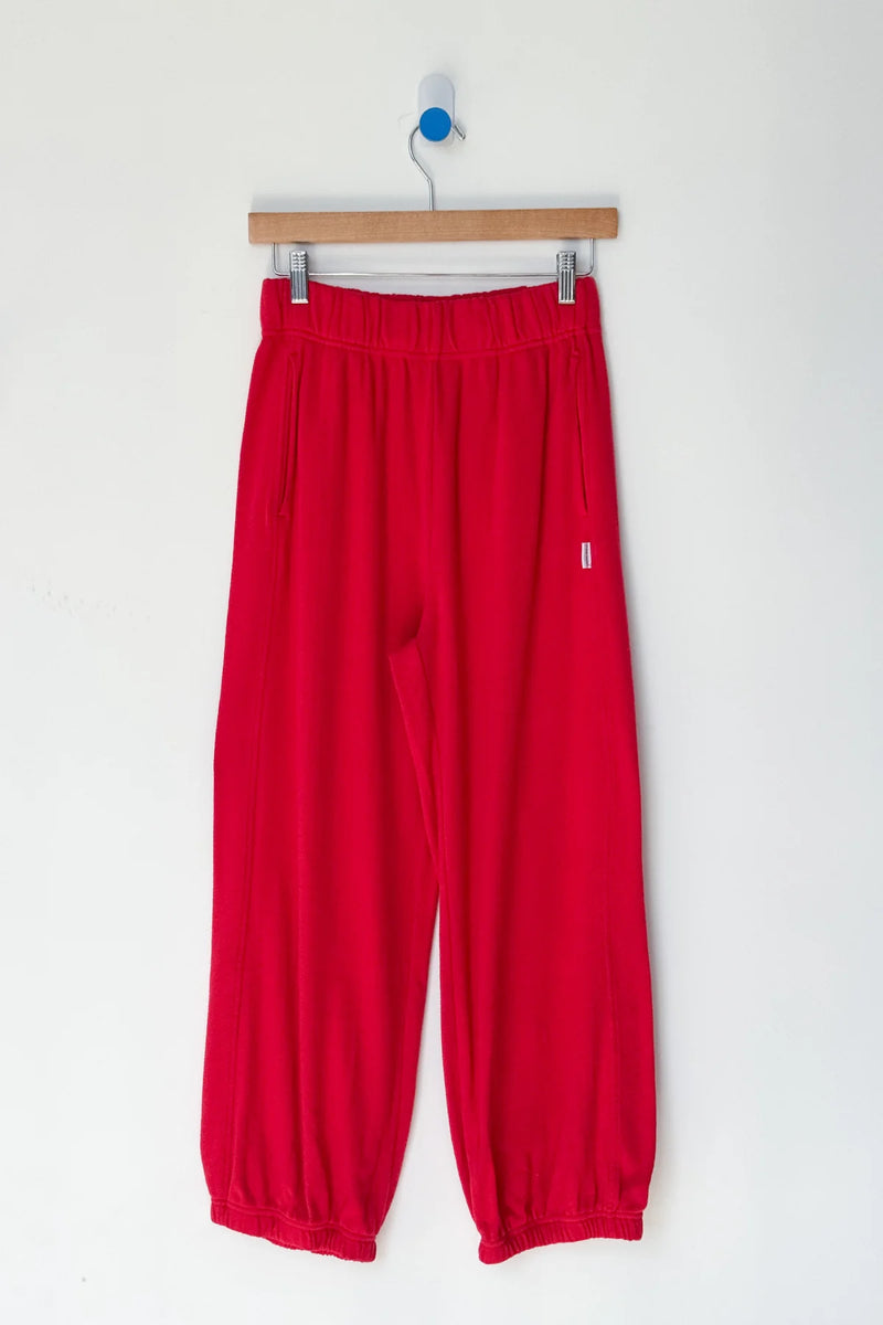 Pointelle Balloon Pants - Red Apple