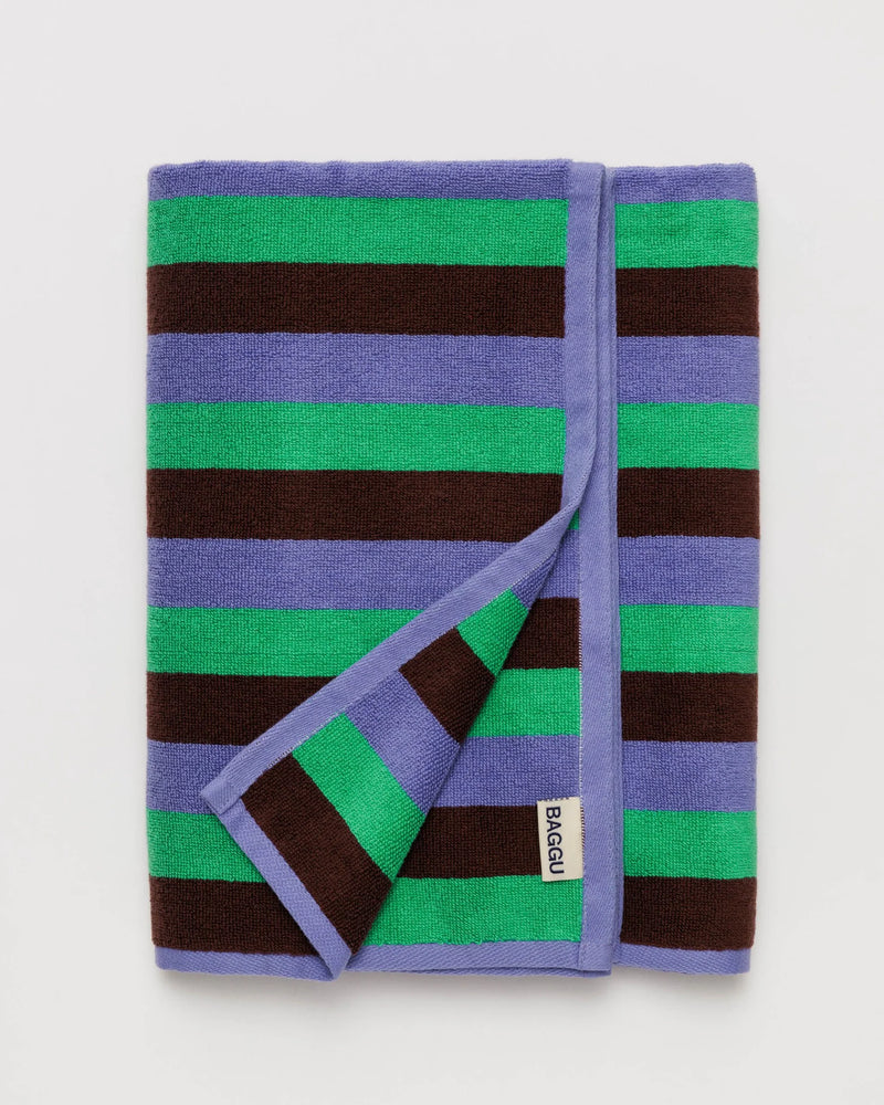 Bath Towel - Mint 90's Stripe