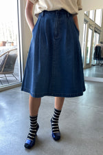 Farm Girl Skirt - blue denim