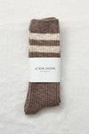 Cottage Varsity Socks - Flax varsity
