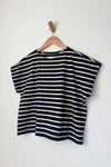 Manon Tee - white stripe on navy