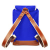 Matra Mini Leather Strap & Bottom Backpack - Blue