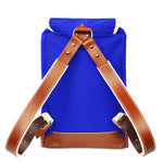 Matra Mini Leather Strap & Bottom Backpack - Blue