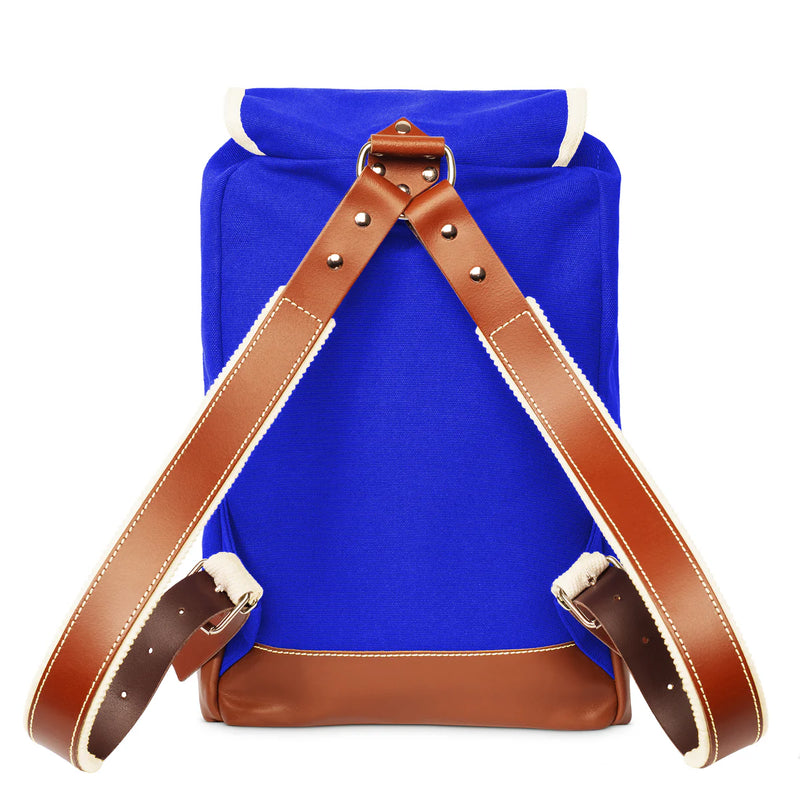 Matra Mini Leather Strap & Bottom Backpack - Blue