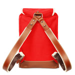 Matra Mini Leather Strap & Bottom Backpack - Red