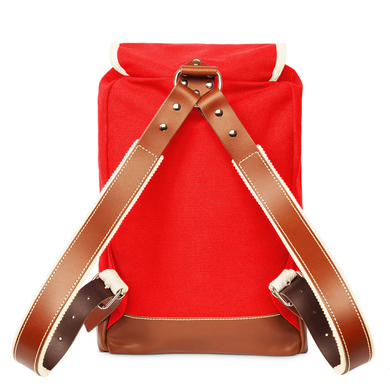 Matra Mini Leather Strap & Bottom Backpack - Red