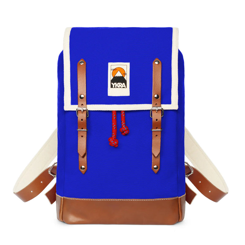 Matra Mini Leather Strap & Bottom Backpack - Blue