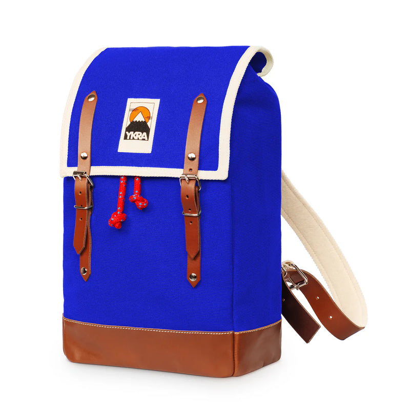 Matra Mini Leather Strap & Bottom Backpack - Blue