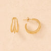 Zephir Trio earrings - gold