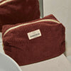 Jaspe velvet toiletry bag - warm red