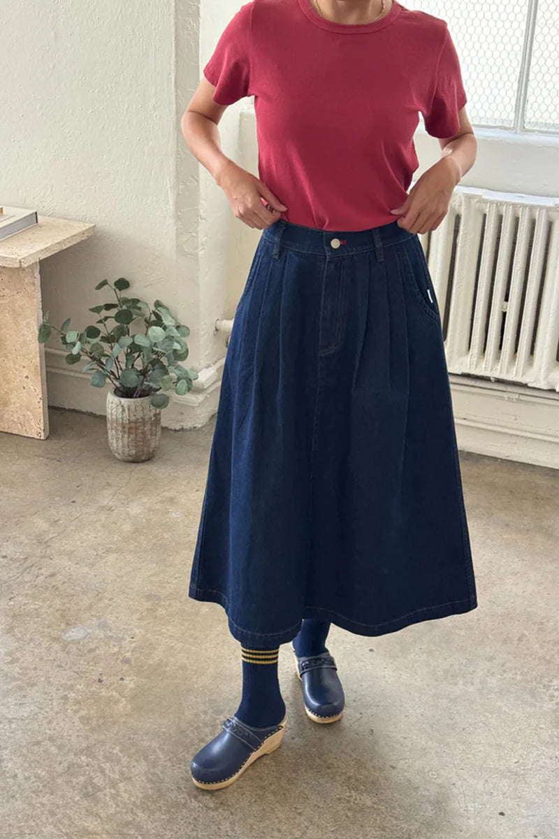 Farm Girl Skirt ( long version)- Raw Denim