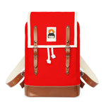 Matra Mini Leather Strap & Bottom Backpack - Red