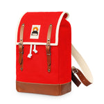Matra Mini Leather Strap & Bottom Backpack - Red