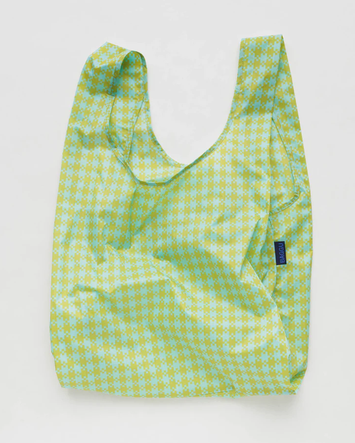 Standard Baggu -  Mint Pixel Gingham