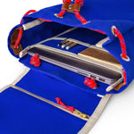 Matra Mini Leather Strap & Bottom Backpack - Blue