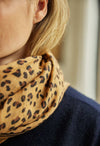 Leopard Wool scarf - Camel