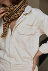 Leopard Wool scarf - Camel