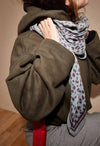 Leopard Wool scarf - Acier