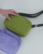 Puffy Fanny Pack - Pink Green Awning Stripe