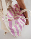 Horizontal Zip Duck Bag - Pink Awning Stripes