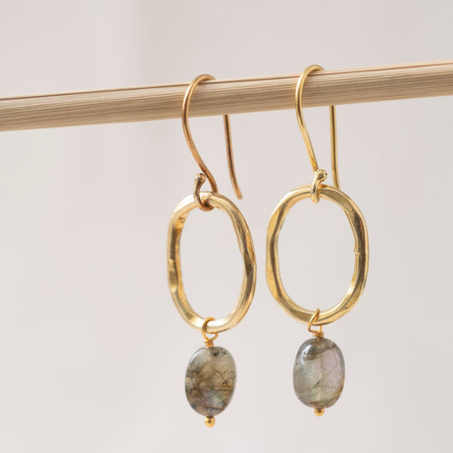 Graceful  Earrings - Labradorite Gold