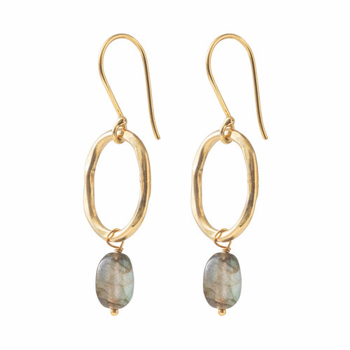 graceful earrings labradorite goud oorbellen
