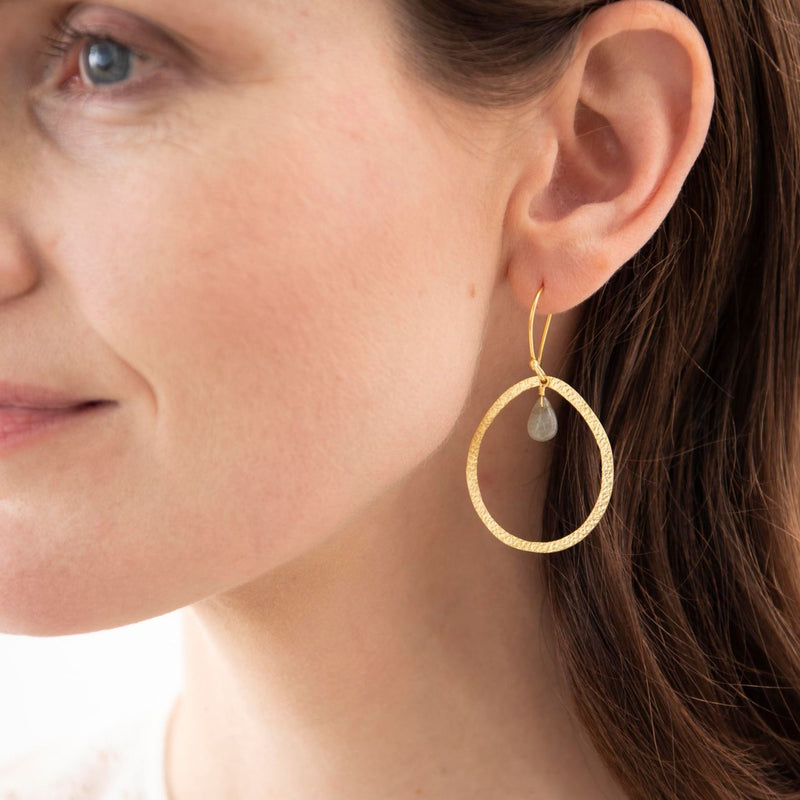 Powerful  Earrings - Labradorite Gold