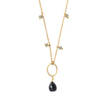 Heaven Necklace - Labradorite & Black Onyx Gold