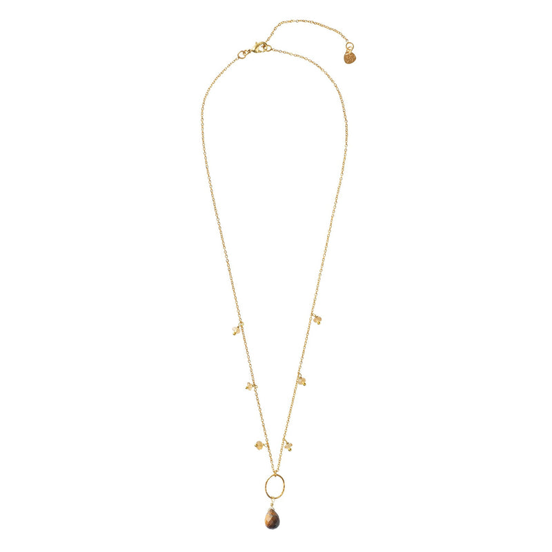Heaven Necklace - Citrine Tiger Eye Gold