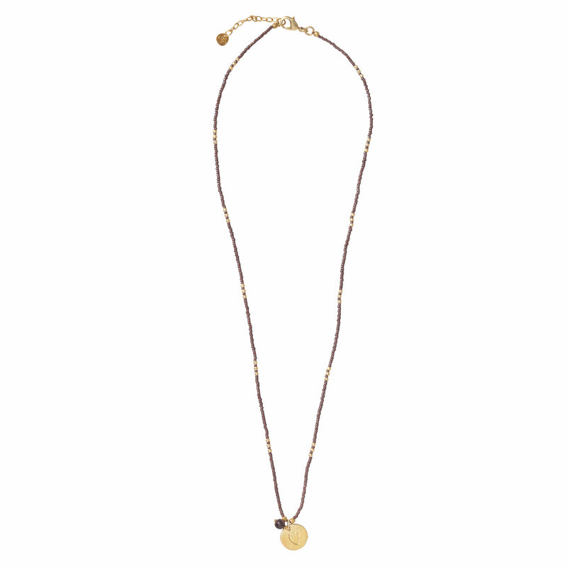 Timeless Necklace - Garnet Gold