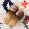 woven sandals oiled brown