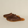 Woven slides oiled brown