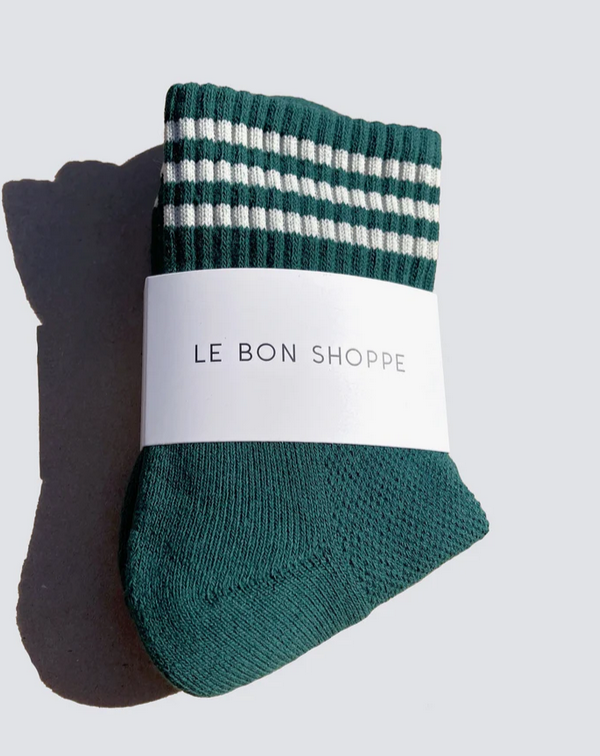 Girlfriend socks hunter green le bon shoppe