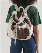 Drawstring Backpack -  Brown Cow