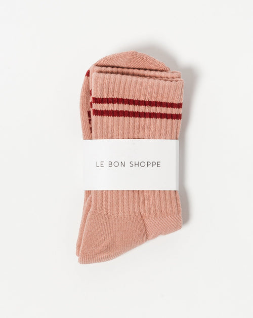 le bon shoppe boyfriend socks vintage pink