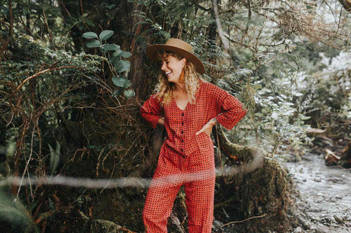 happy french gang madder dots jumpsuit