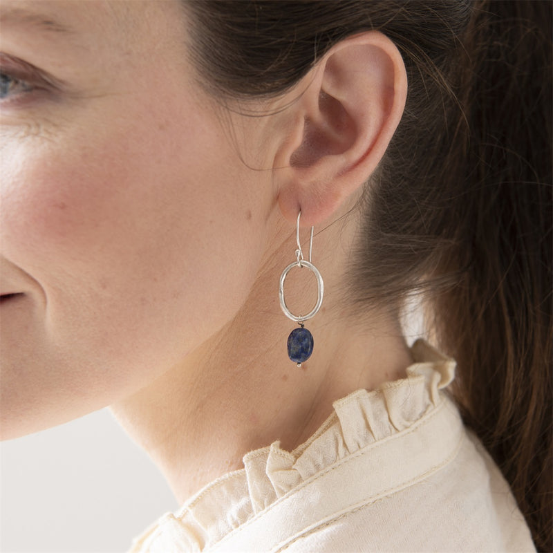 Graceful  Earrings - Lapis Lazuli silver