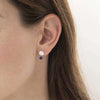 Mini Coin Earrings - Lapis Lazuli Gold