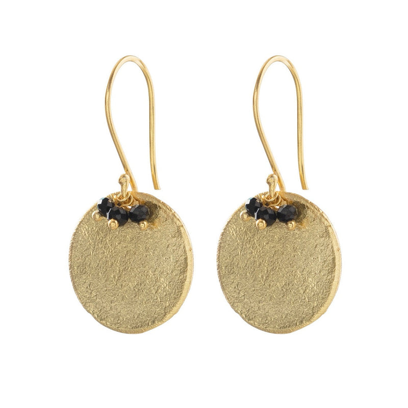 precious earrings black onyx gold